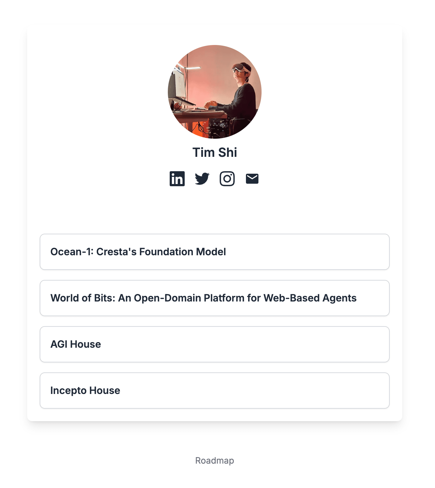 screenshot of the new website built on next.js