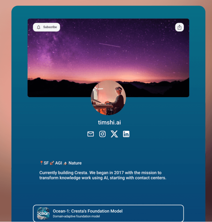screenshot of my original website on linktree